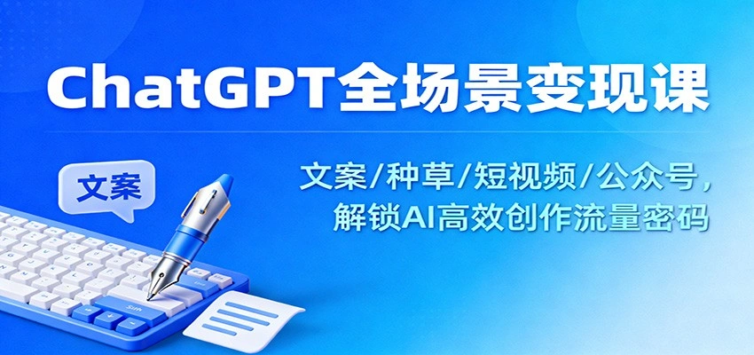 ChatGPT全场景变现课：文案/种草/短视频/公众号，解锁AI高效创作流量密码-科技美南博客