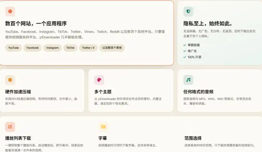 YouTube、B站超100+平台视频免费下载，超级好用，多平台免费开源热门视频下载器ytDownloader