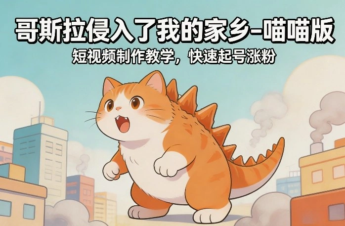 哥斯拉侵入了我的家乡–喵喵版短视频制作教学，快速起号涨粉-科技美南博客