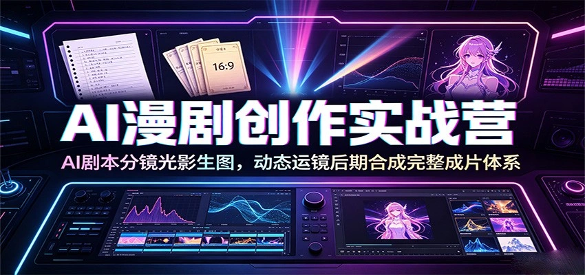 AI漫剧创作实战营：AI剧本分镜光影生图，动态运镜后期合成完整成片体系-科技美南博客