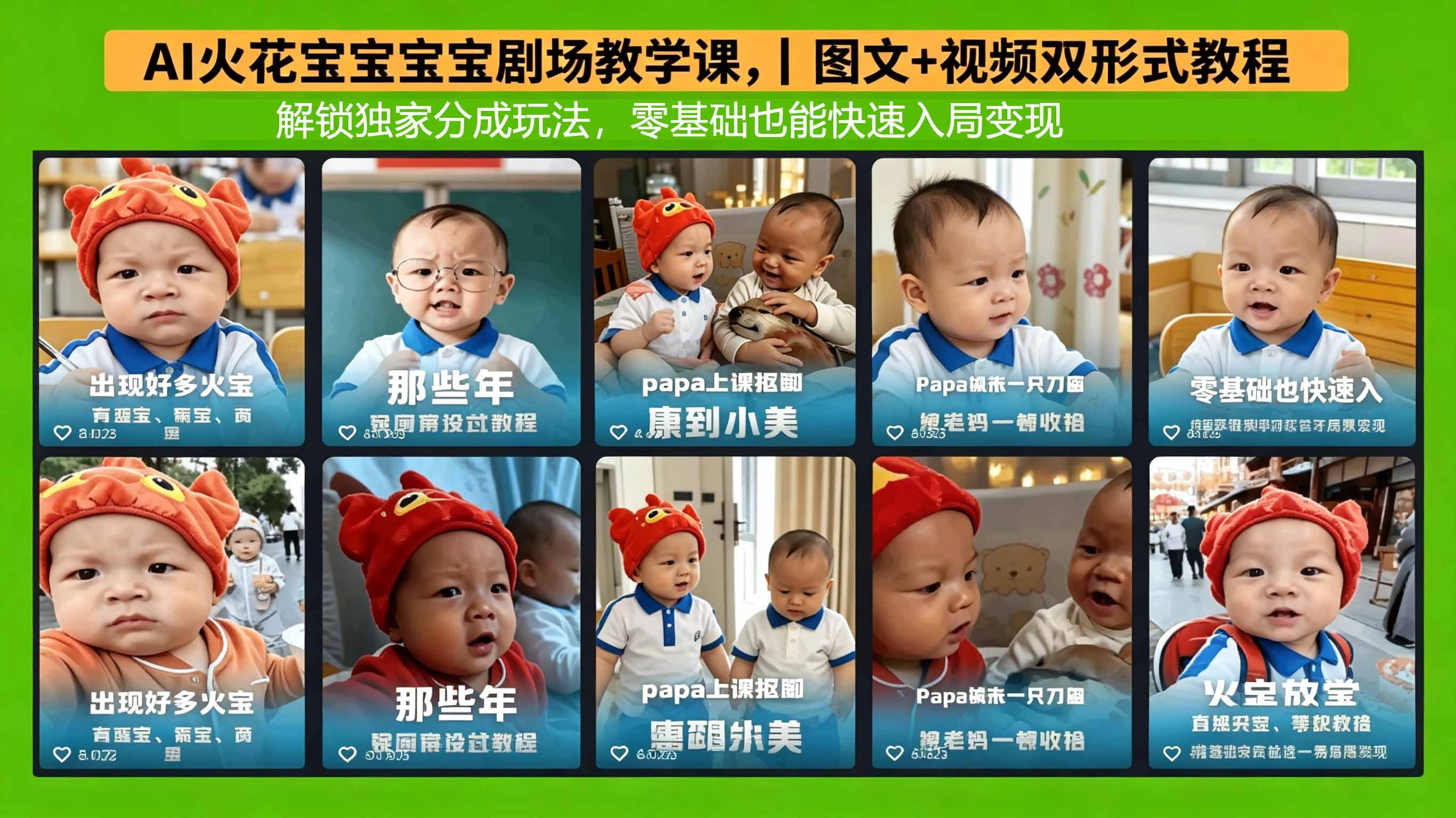 AI火花宝宝宝宝剧场教学课，图文+视频双形式教程，解锁独家分成玩法，零基础也能快速入局变现-科技美南博客