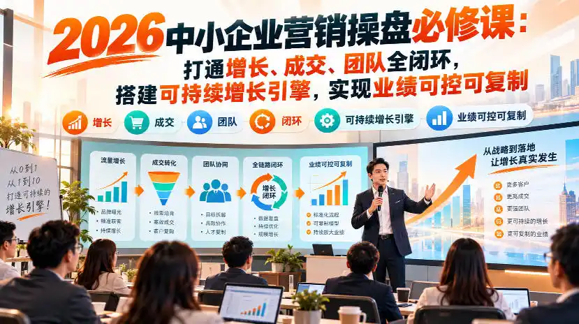 2026中小企业营销操盘必修课：打通增长、成交、团队全闭环，搭建可持续增长引擎，实现业绩可控可复制-科技美南博客