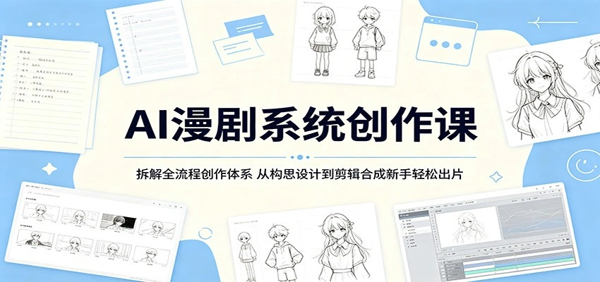 AI漫剧系统创作课：拆解全流程创作体系，从构思设计到剪辑合成新手轻松出片-科技美南博客