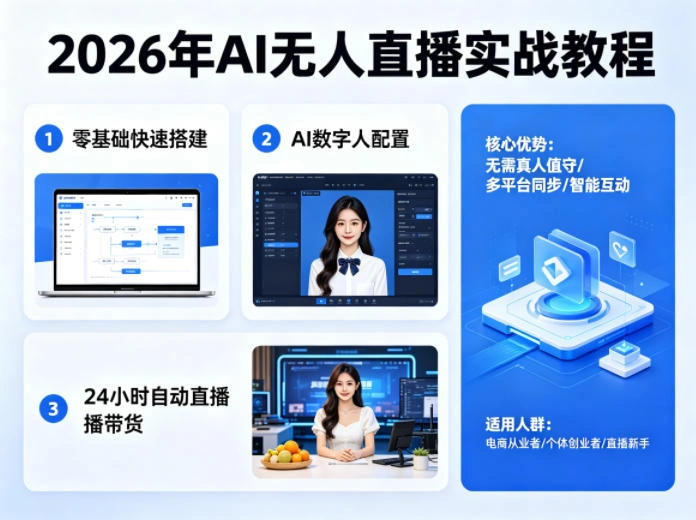 2026年AI无人直播实战教程，零基础也能快速搭建AI数字人无人直播间，实现24小时自动直播带货-科技美南博客