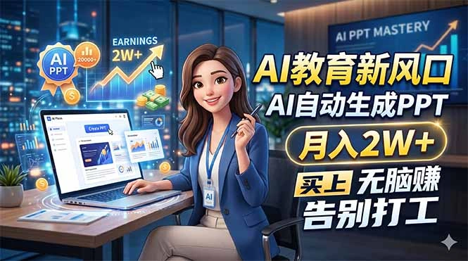 AI教育新风口，AI自动生成PPT，月入2W+，无脑赚，告别打工-科技美南博客