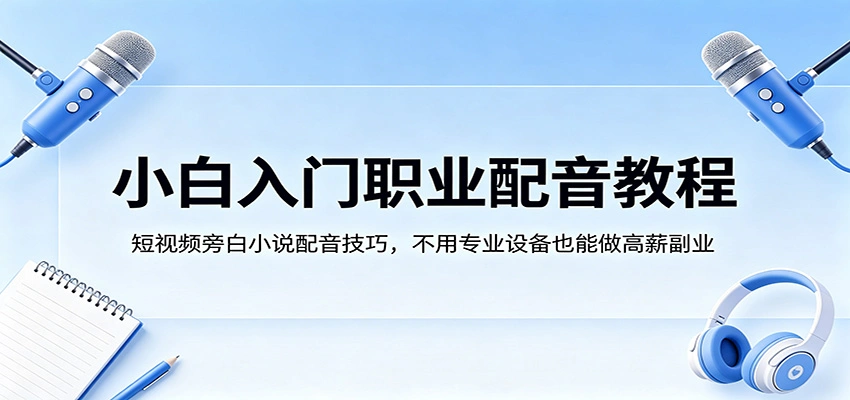 小白入门职业配音教程，短视频旁白小说配音技巧，不用专业设备也能做高薪副业-科技美南博客