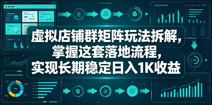 虚拟店铺群矩阵玩法拆解,掌握这套落地流程,实现长期稳定日入1K收益【揭秘】