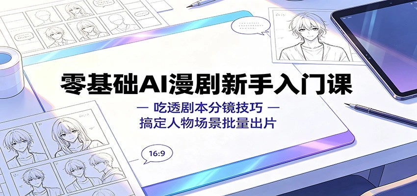 零基础AI漫剧新手入门课：吃透剧本分镜技巧，搞定人物场景批量出片-科技美南博客