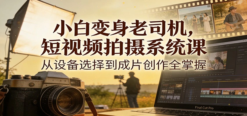 小白变身老司机，短视频拍摄系统课，从设备选择到成片创作全掌握-科技美南博客
