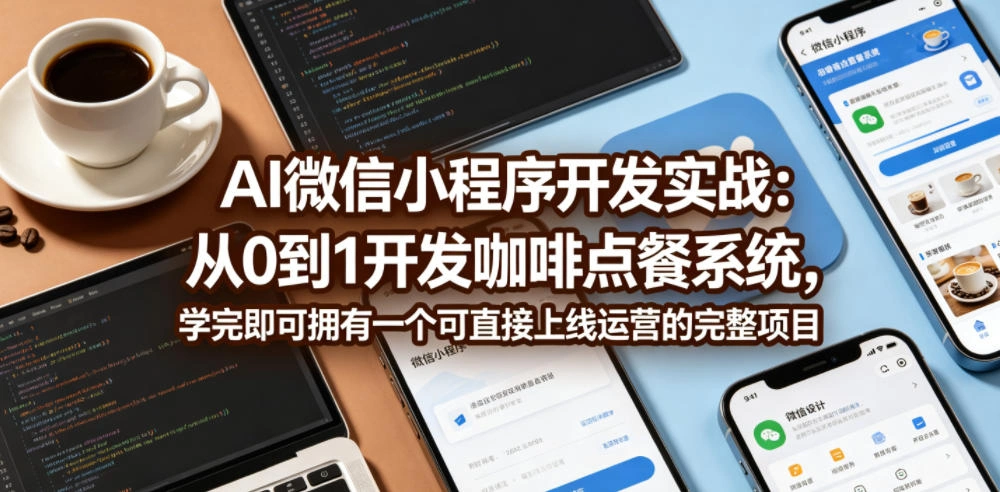 AI微信小程序开发实战：从0到1开发咖啡点餐系统，学完即可拥有一个可直接上线运营的完整项目-科技美南博客