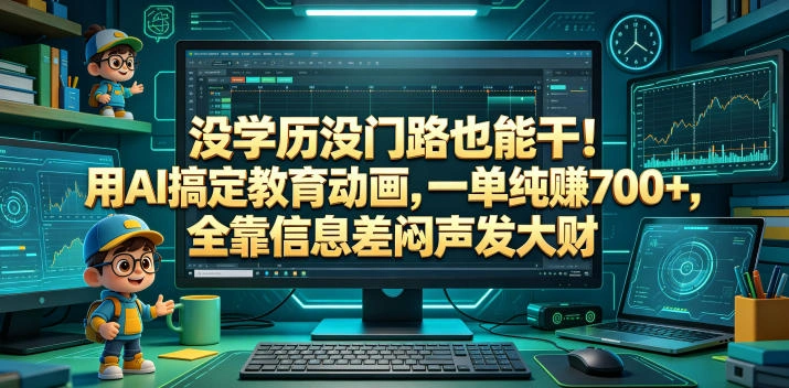 没学历没门路也能干！用AI搞定教育动画，一单纯賺700+，全靠信息差闷声发大财【揭秘】-科技美南博客