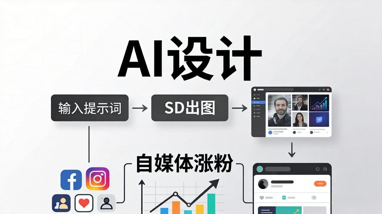 人人都是AI设计师：SD出图+自媒体涨粉一站教学，告别图文素材焦虑，AI设计让你轻松避开内卷-科技美南博客