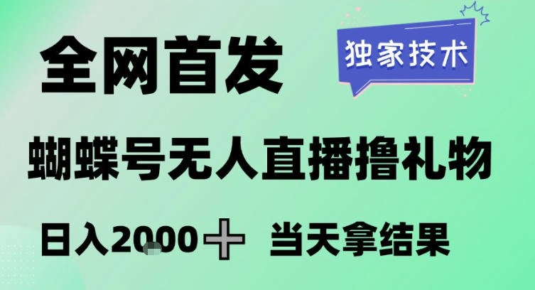 2026最新蝴蝶号无人直播掘金，独家技术，全网首发小白做了一个月收益3W，长期稳定可做【揭秘】-科技美南博客