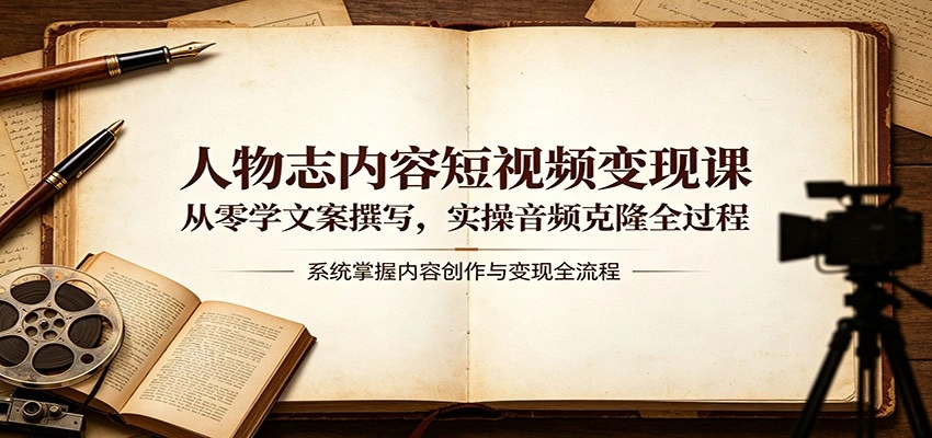 人物志内容短视频变现课：从零学文案撰写，实操音频克隆全过程-科技美南博客