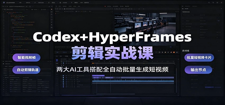Codex+HyperFrames剪辑实战课：两大AI工具搭配全自动批量生成短视频-科技美南博客