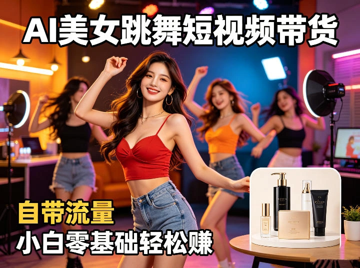 AI美女跳舞短视频带货：自带流量，小白零基础轻松賺，详细拆解-科技美南博客