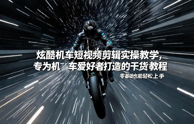 炫酷机车短视频剪辑实操教学,专为机车爱好者打造的干货教程,零基础也能轻松上手