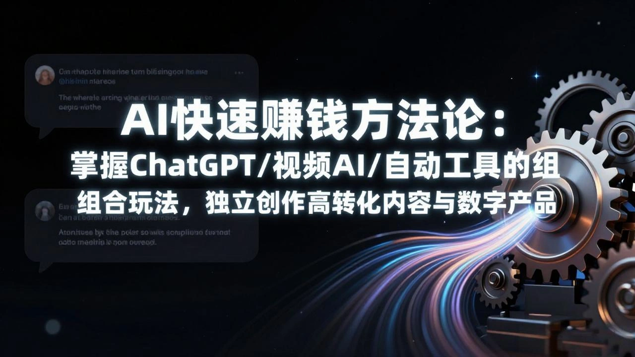 AI快速赚钱方法论：掌握ChatGPT/视频AI/自动化工具的组合玩法，独立创作高转化内容与数字产品-科技美南博客
