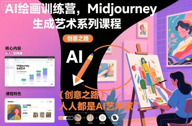 AI绘画训练营，Midjourney生成艺术系列课程，人人都是AI艺术家-科技美南博客