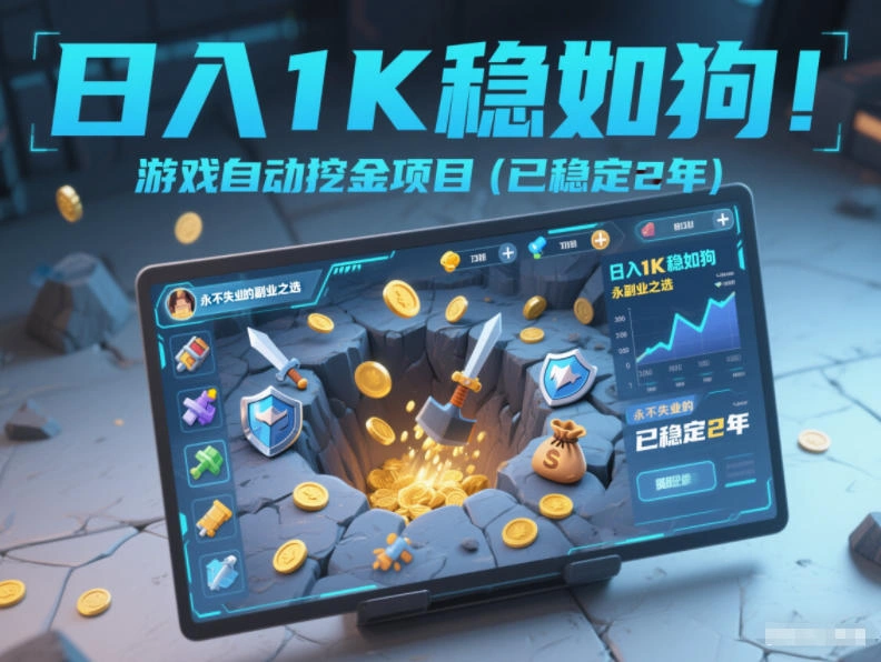 日入1K稳如狗！游戏自动挖金项目(已稳定2年)，永不失业的副业之选【揭秘】-科技美南博客