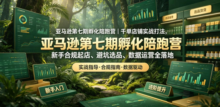 亚马逊第七期孵化陪跑营｜千单店铺实战打法，新手合规起店、避坑选品、数据运营全落地-科技美南博客