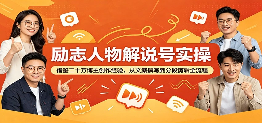 励志人物解说号实操：借鉴二十万博主创作经验，从文案撰写到分段剪辑全流程-科技美南博客