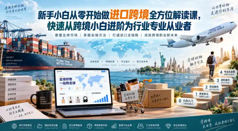 新手小白从零开始做进口跨境全方位解读课，快速从跨境小白进阶为行业专业从业者-科技美南博客