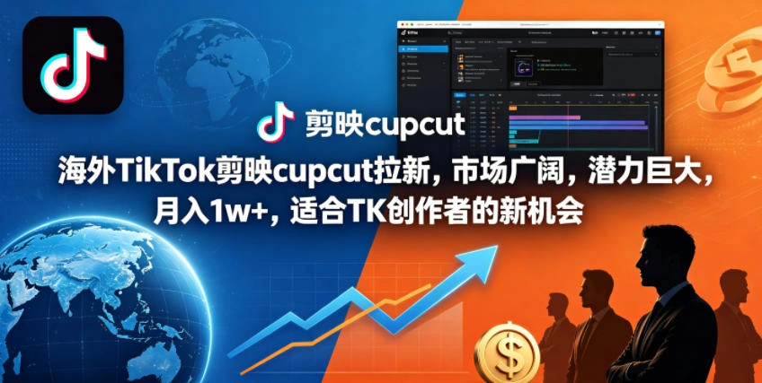 海外TikTok剪映cupcut拉新，市场广阔，潜力巨大，月入1w+，适合TK创作者的新机会-科技美南博客