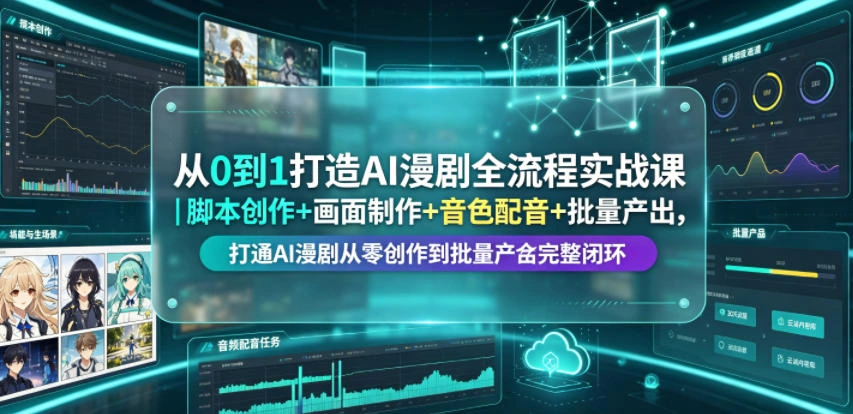 从0到1打造AI漫剧全流程实战课|脚本创作+画面制作+音色配音+批量产出,打通AI漫剧从零创作到批量量产完整闭环-科技美南博客