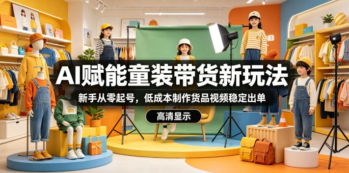 AI赋能童装带货新玩法，新手从零起号，低成本制作货品视频稳定出单-科技美南博客