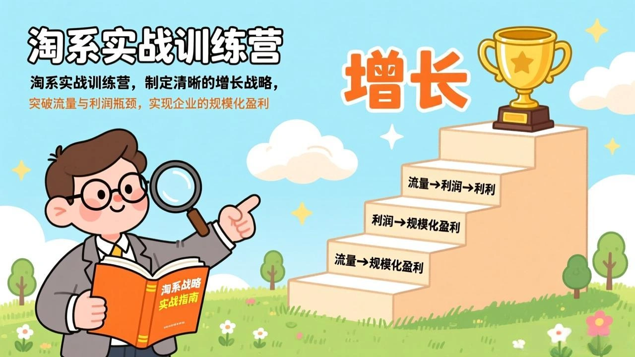 淘系实战训练营，制定清晰的增长战略，突破流量与利润瓶颈，实现企业的规模化盈利-科技美南博客