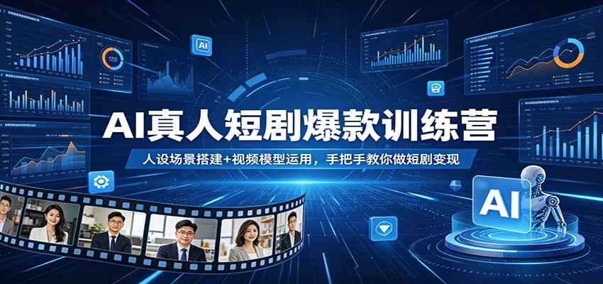 AI真人短剧爆款训练营：人设场景搭建+视频模型运用，手把手教你做短剧变现-科技美南博客