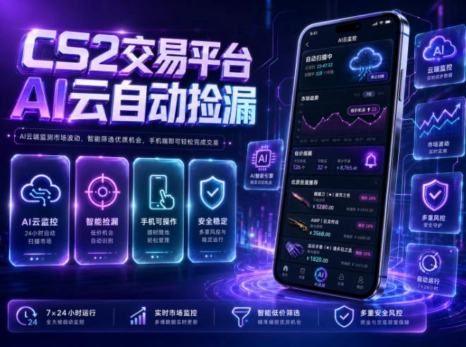 CS2交易平台AI云自动捡漏，多年稳定运行，无需手机，支持任何形式验证，日入300+【揭秘】-科技美南博客