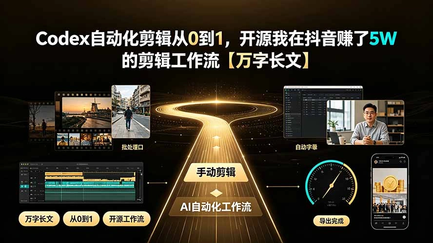 Codex自动化剪辑从0到1，开源我在抖音赚了5W 的剪辑工作流【万字长文】-科技美南博客